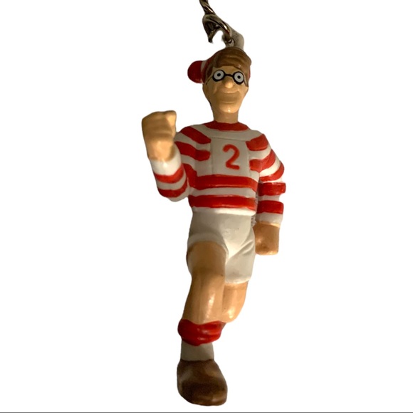 VTG Where's Waldo Keychain Wally Character Number 2 Keyring Bagtag Zipper Pull - Picture 3 of 5